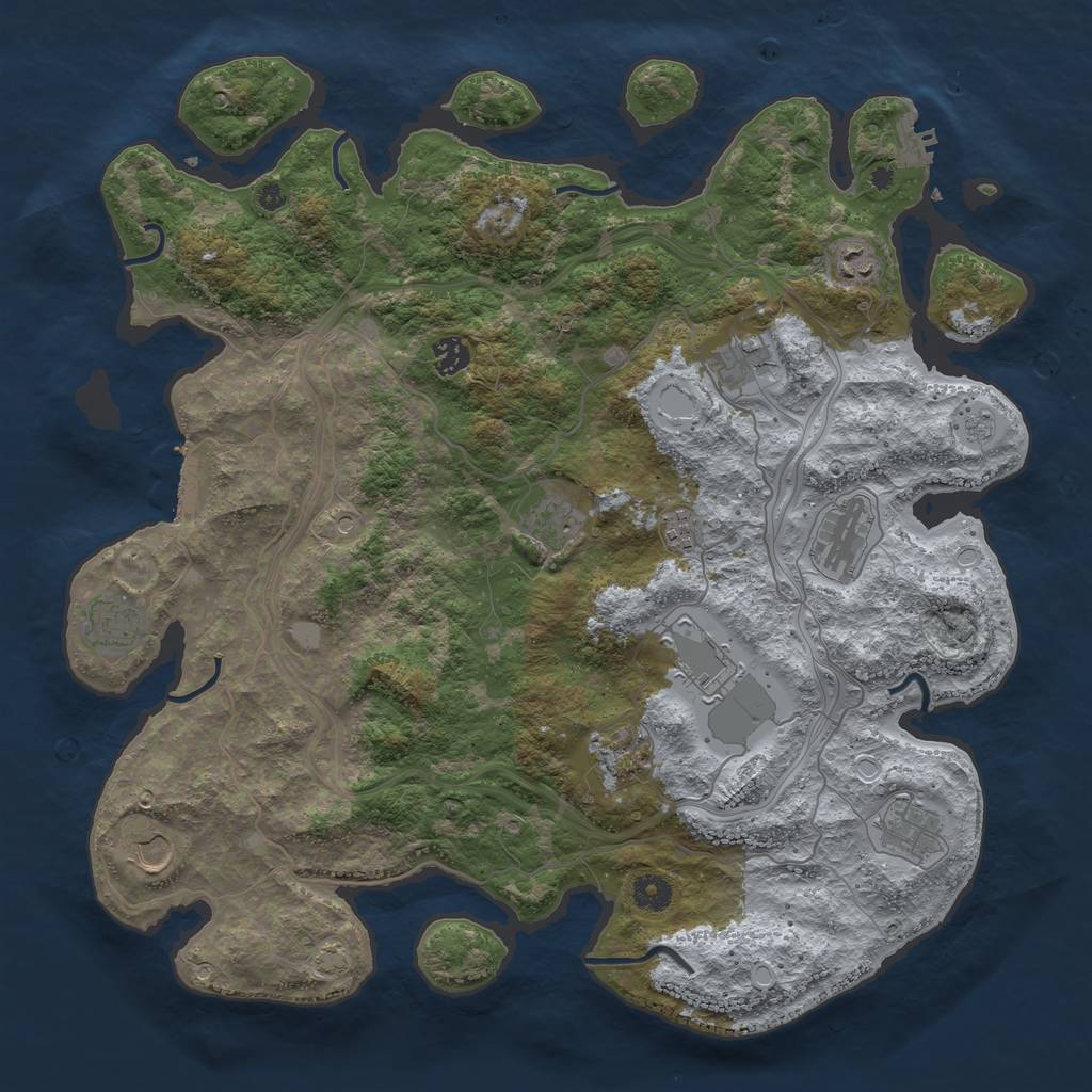 Rust Map: Procedural Map, Size: 4250, Seed: 1259322561, 18 Monuments