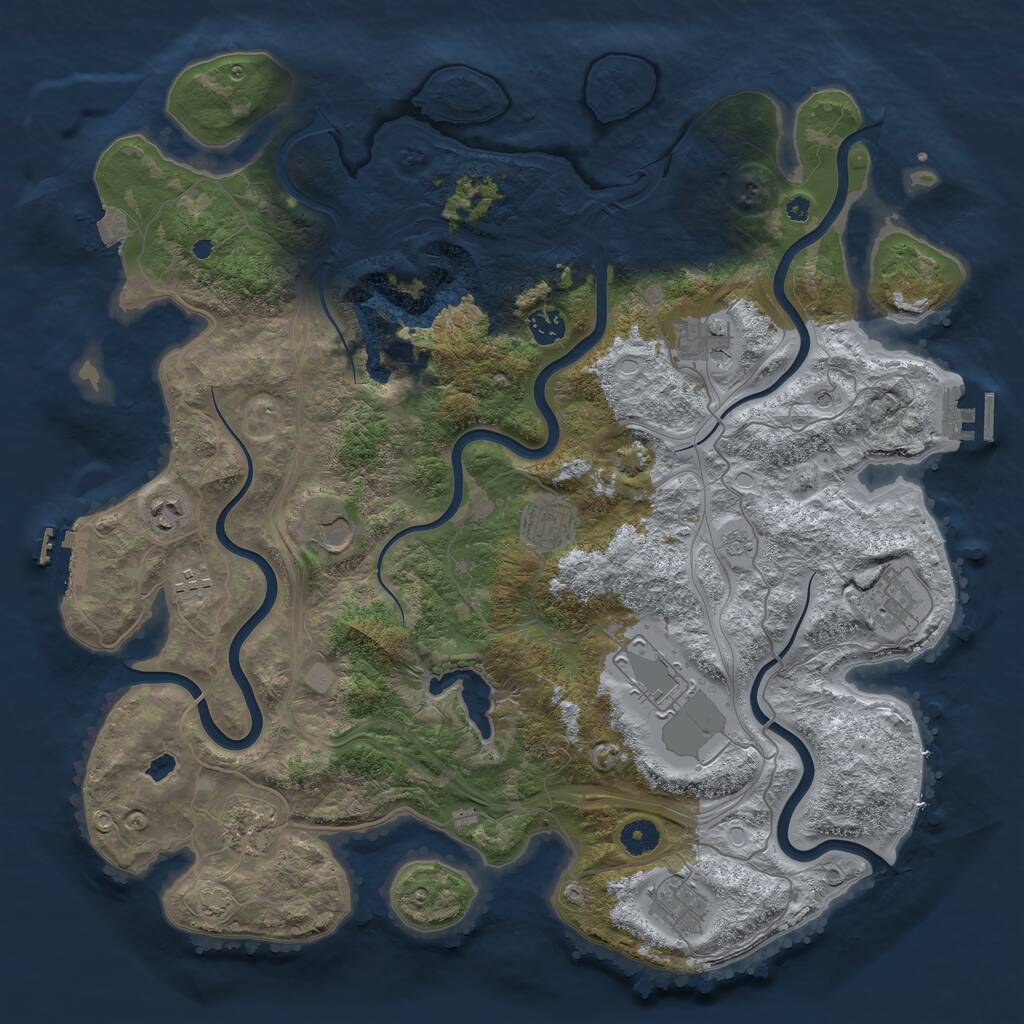 Rust Map: Procedural Map, Size: 4250, Seed: 1259322561, 16 Monuments
