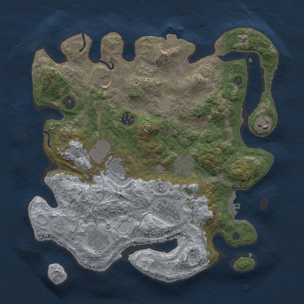 Rust Map: Procedural Map, Size: 3500, Seed: 754138604, 15 Monuments