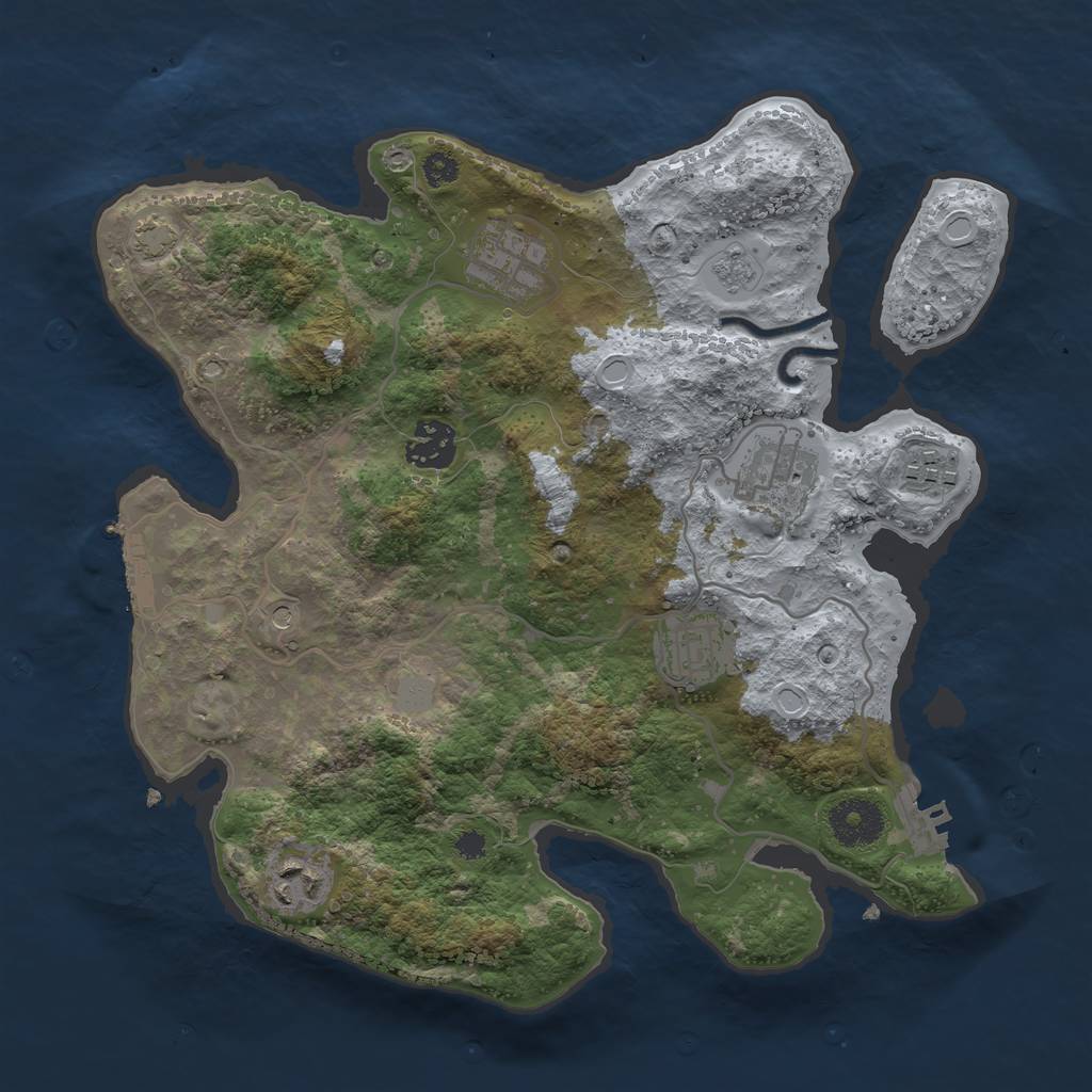Rust Map: Procedural Map, Size: 3200, Seed: 1983664, 13 Monuments