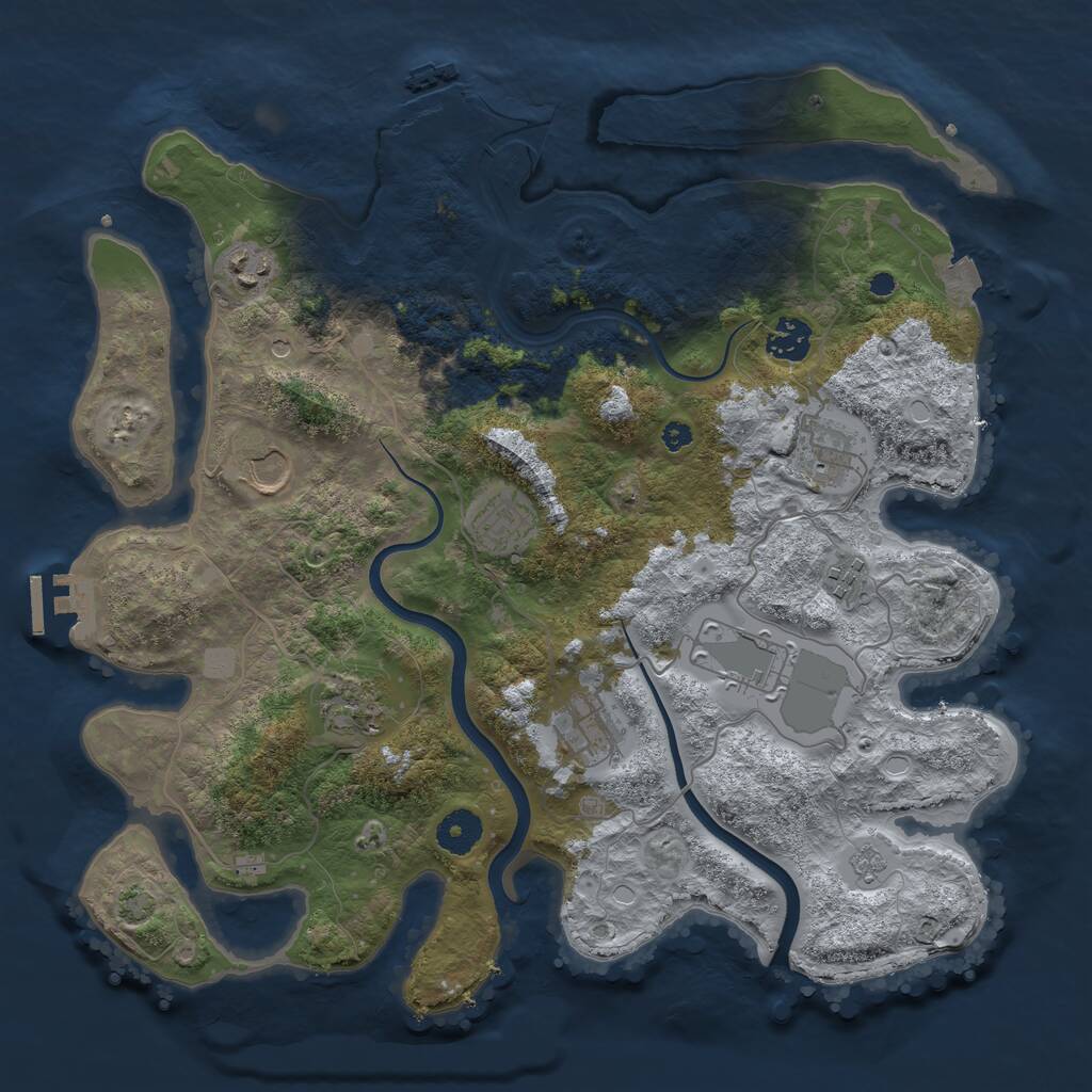 Rust Map: Procedural Map, Size: 3700, Seed: 563965862, 15 Monuments