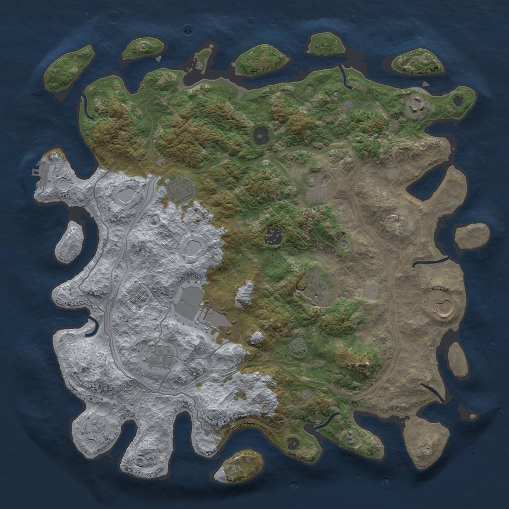 Rust Map: Procedural Map, Size: 4250, Seed: 1148192799, 15 Monuments