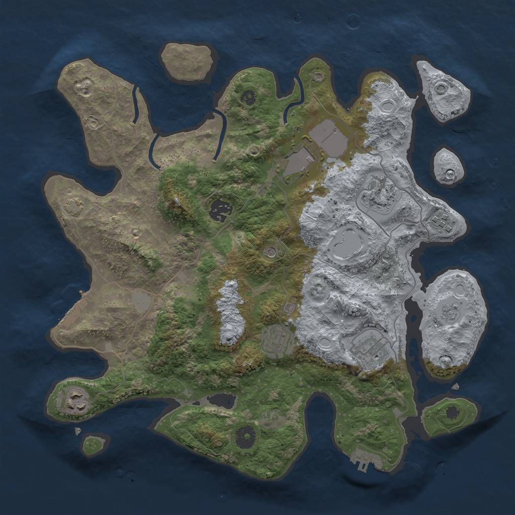Rust Map: Procedural Map, Size: 3500, Seed: 511250414, 14 Monuments