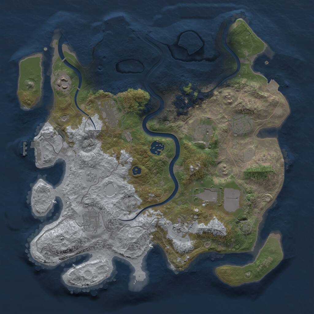 Rust Map: Procedural Map, Size: 3500, Seed: 2088011942, 15 Monuments