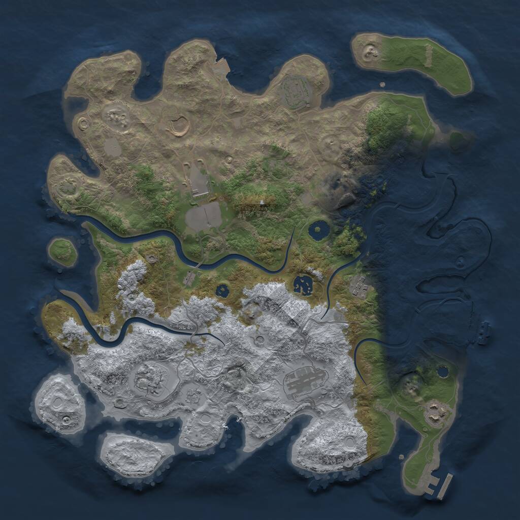 Rust Map: Procedural Map, Size: 3850, Seed: 1789985829, 15 Monuments