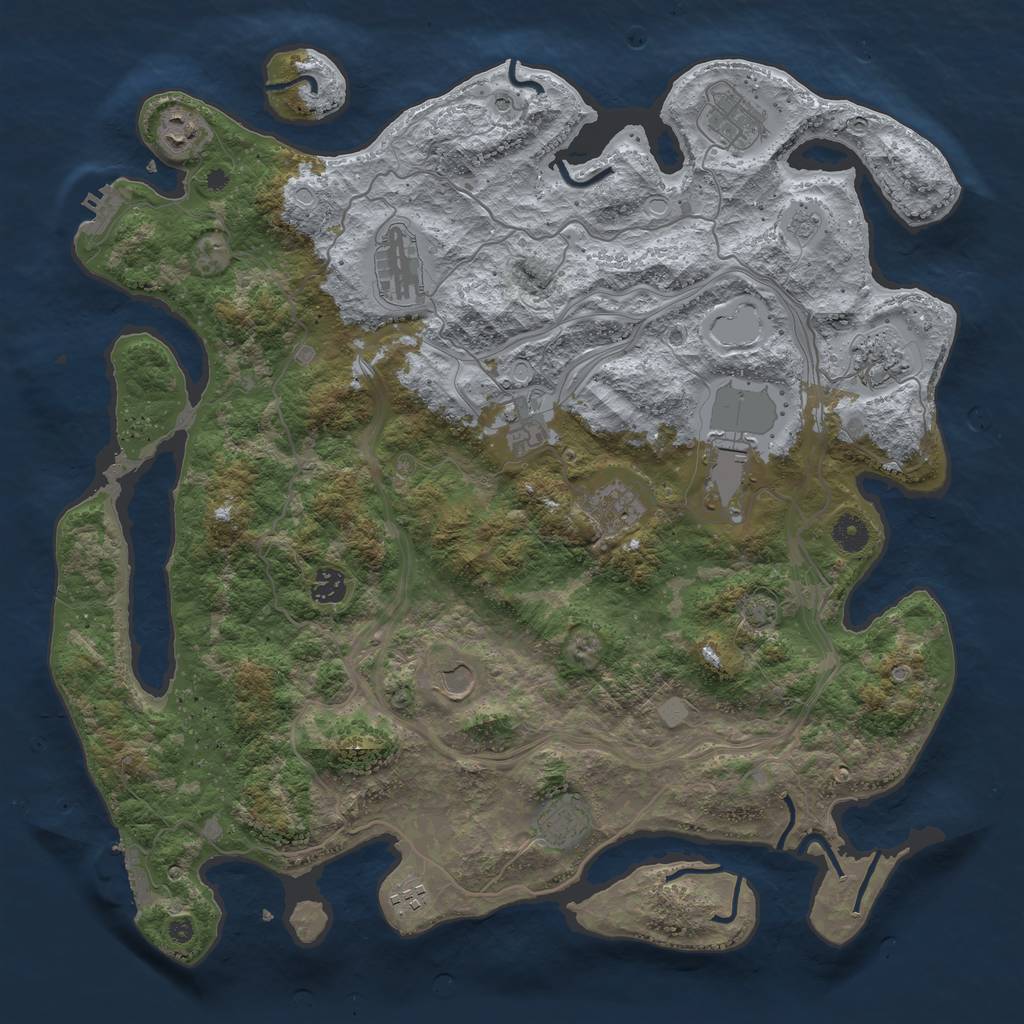 Rust Map: Procedural Map, Size: 4250, Seed: 443419974, 19 Monuments