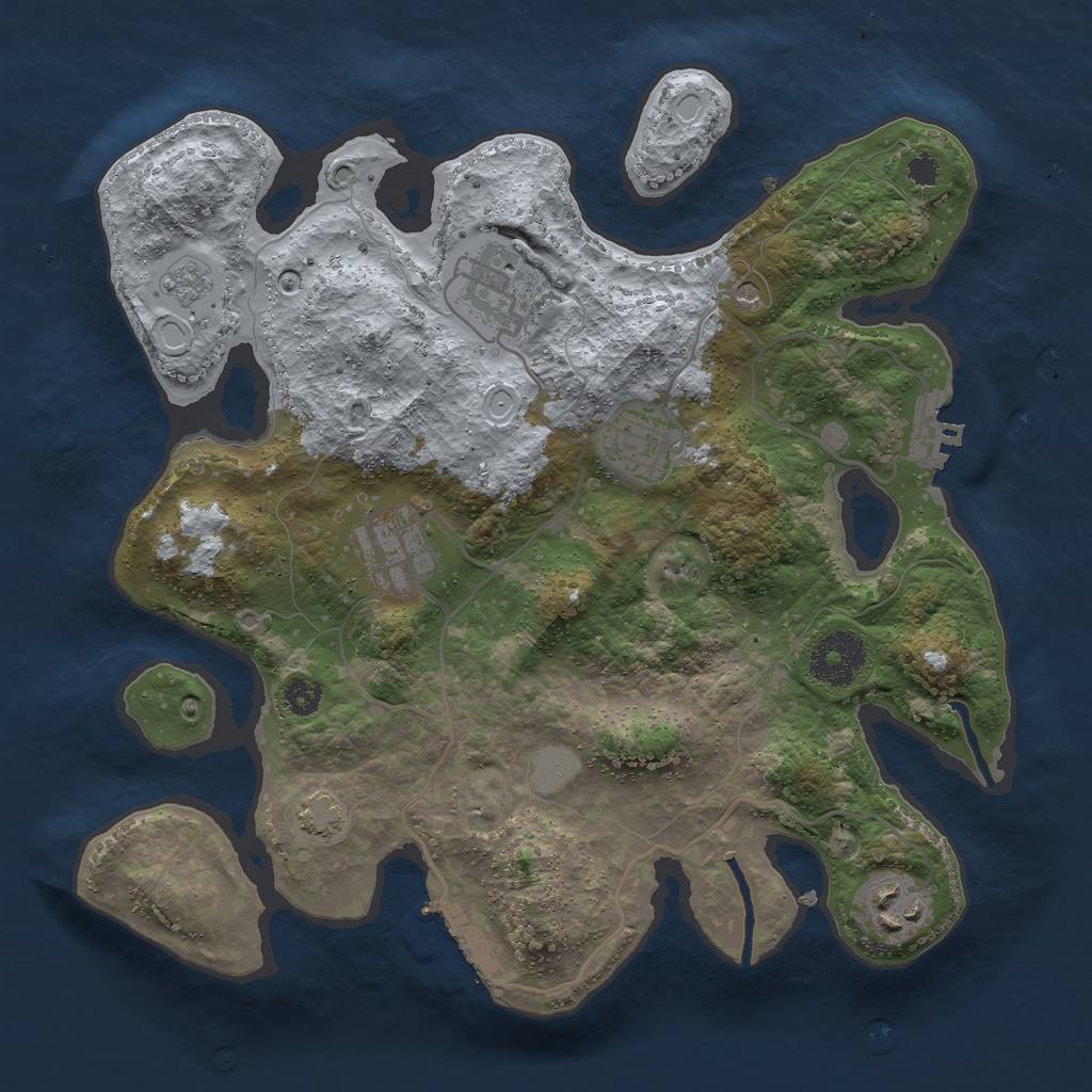 Rust Map: Procedural Map, Size: 3000, Seed: 196407162, 11 Monuments