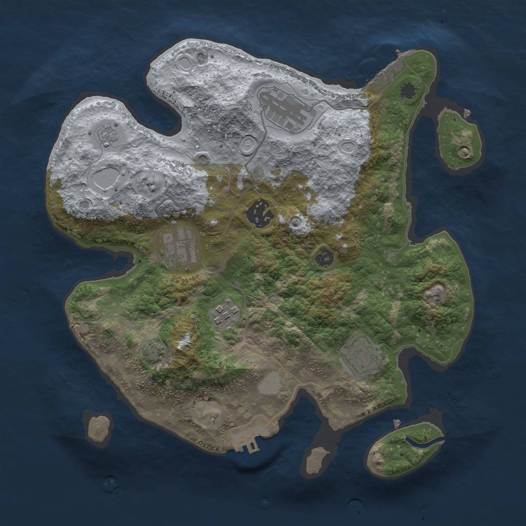 Rust Map: Procedural Map, Size: 3000, Seed: 1106907923, 11 Monuments
