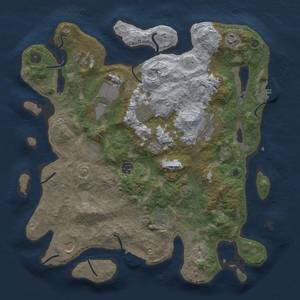 Thumbnail Rust Map: Procedural Map, Size: 4000, Seed: 722536508, 17 Monuments