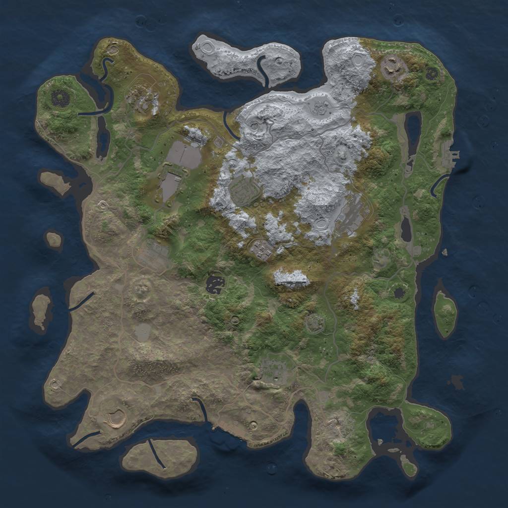 Rust Map: Procedural Map, Size: 4000, Seed: 722536508, 17 Monuments