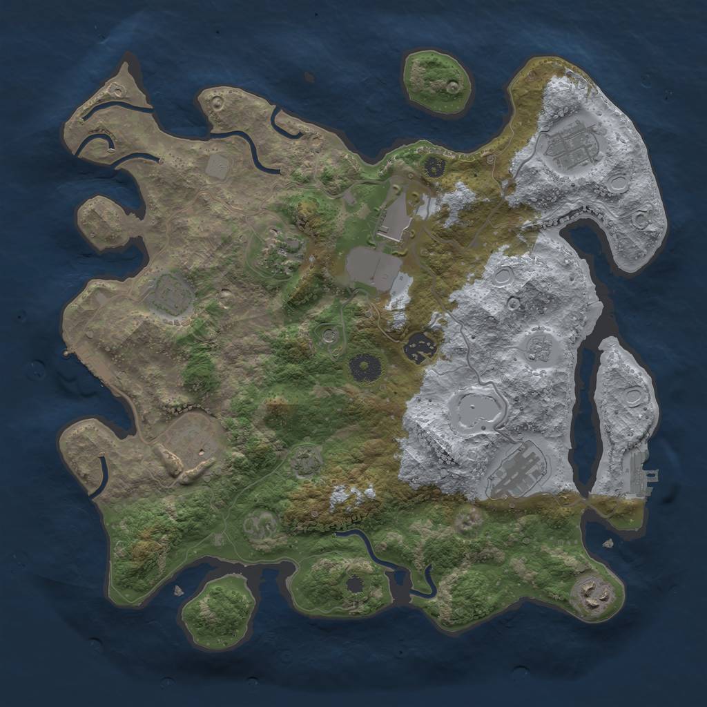Rust Map: Procedural Map, Size: 3500, Seed: 436375760, 15 Monuments
