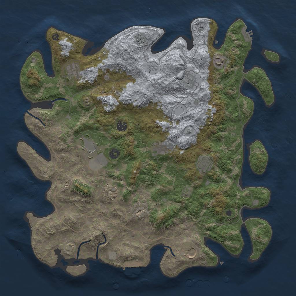 Rust Map: Procedural Map, Size: 4200, Seed: 2563, 17 Monuments