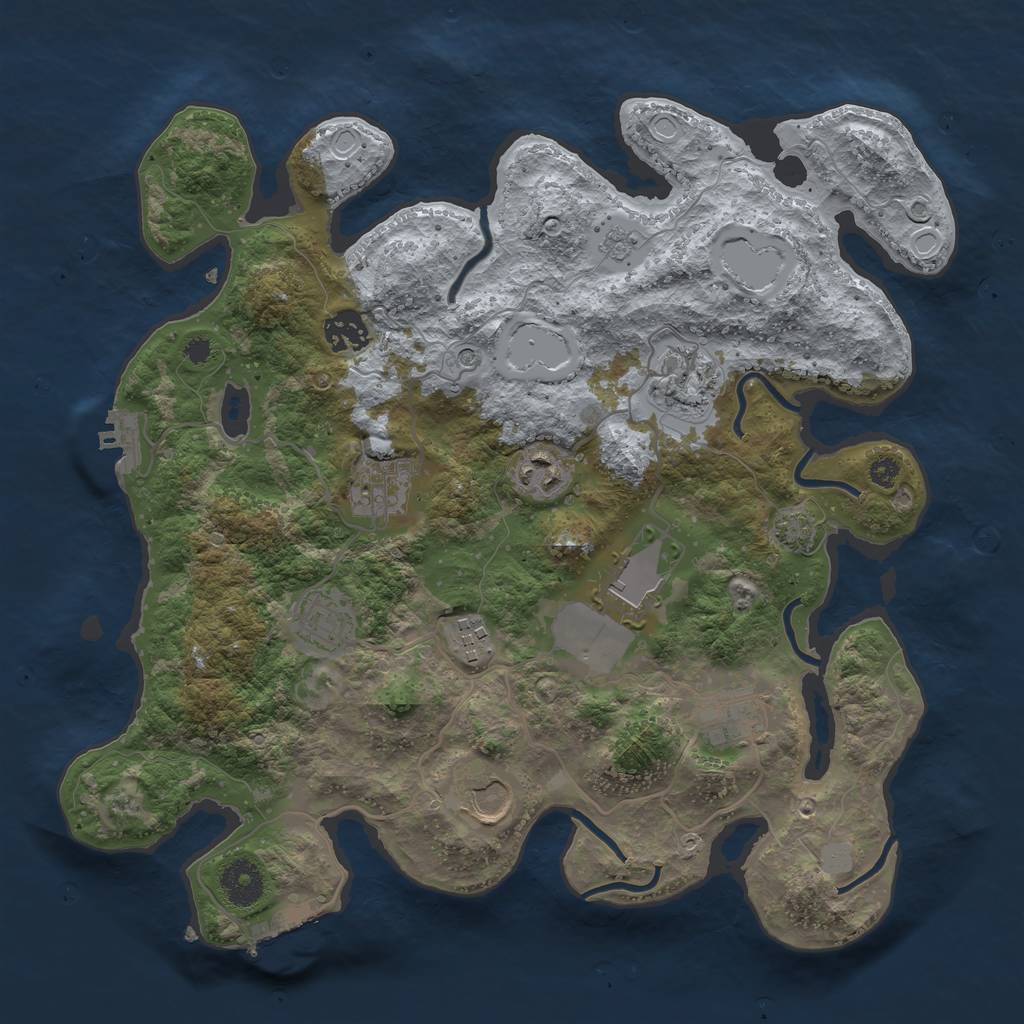 Rust Map: Procedural Map, Size: 3500, Seed: 1716078925, 16 Monuments