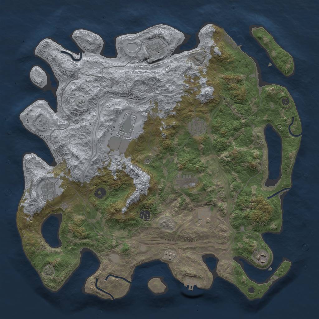 Rust Map: Procedural Map, Size: 4250, Seed: 735352028, 16 Monuments