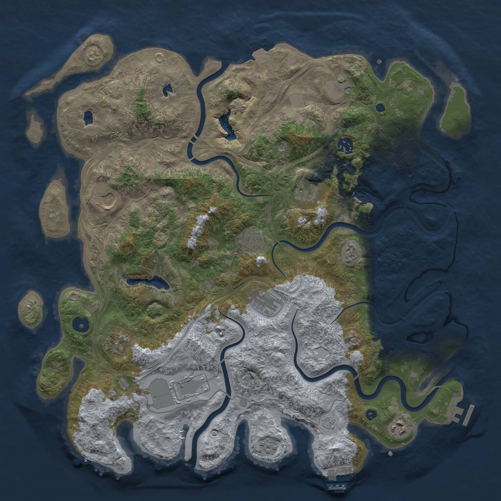 Rust Map: Procedural Map, Size: 4500, Seed: 455851129, 16 Monuments