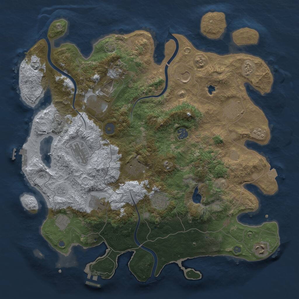 Rust Map: Procedural Map, Size: 4000, Seed: 73821432, 19 Monuments