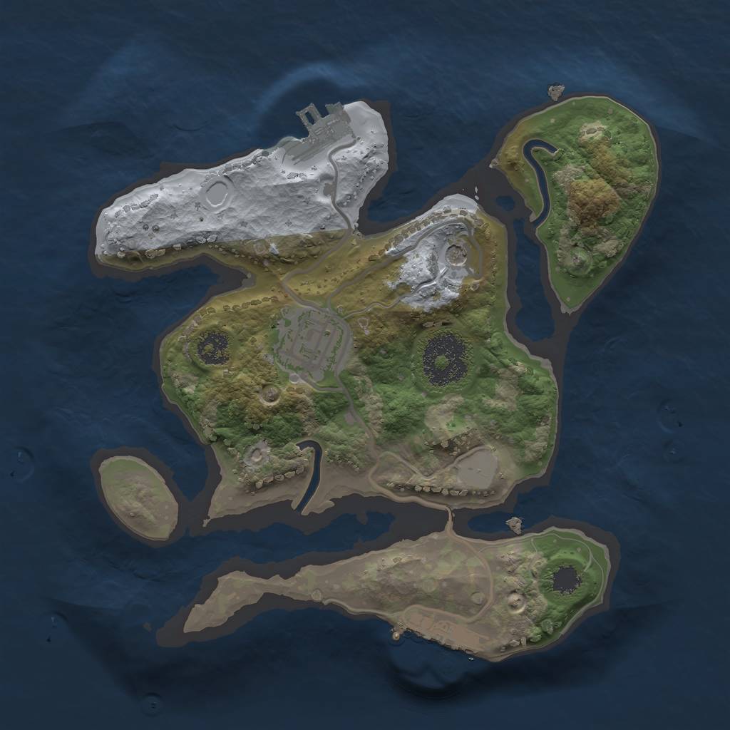 Rust Map: Procedural Map, Size: 2222, Seed: 22, 7 Monuments