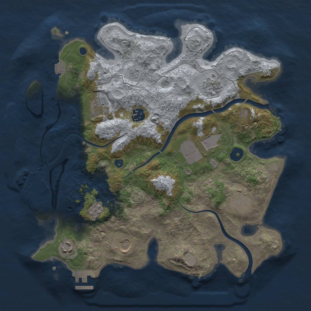 Rust Map: Procedural Map, Size: 3500, Seed: 12922, 14 Monuments