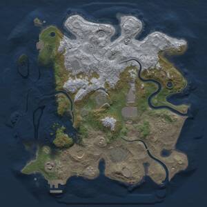 Thumbnail Rust Map: Procedural Map, Size: 3500, Seed: 12922, 14 Monuments