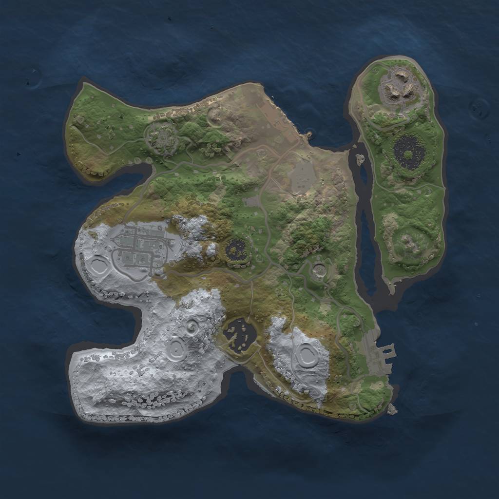 Rust Map: Procedural Map, Size: 2300, Seed: 302805837, 9 Monuments