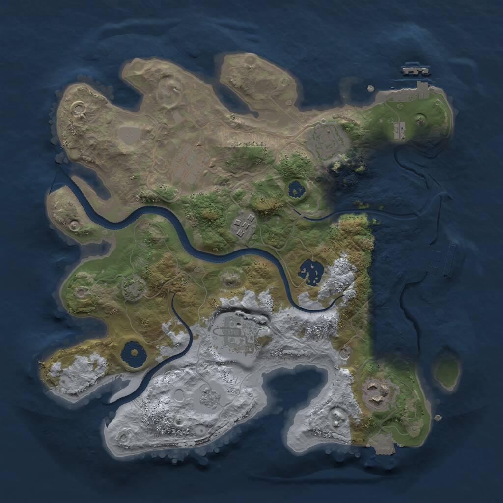 Rust Map: Procedural Map, Size: 3000, Seed: 2004799756, 12 Monuments