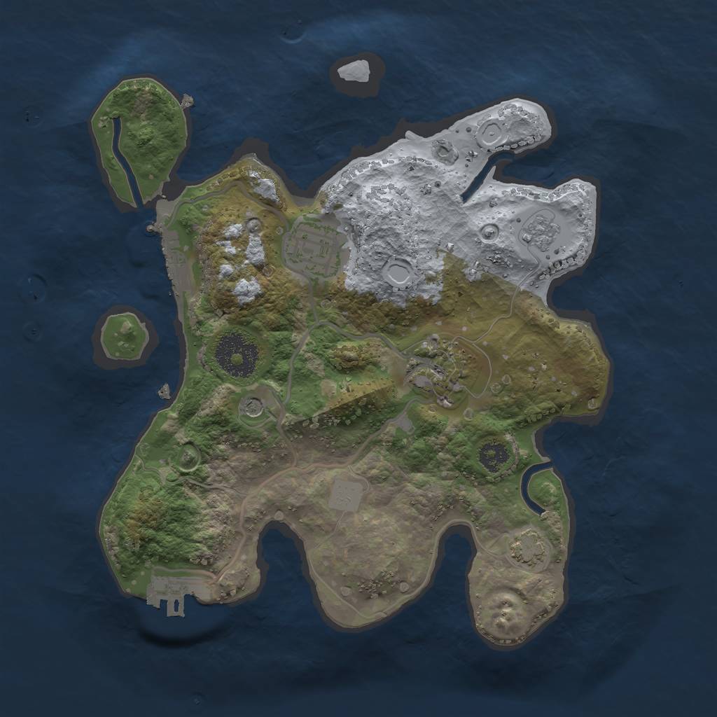 Rust Map: Procedural Map, Size: 2500, Seed: 1736870931, 9 Monuments