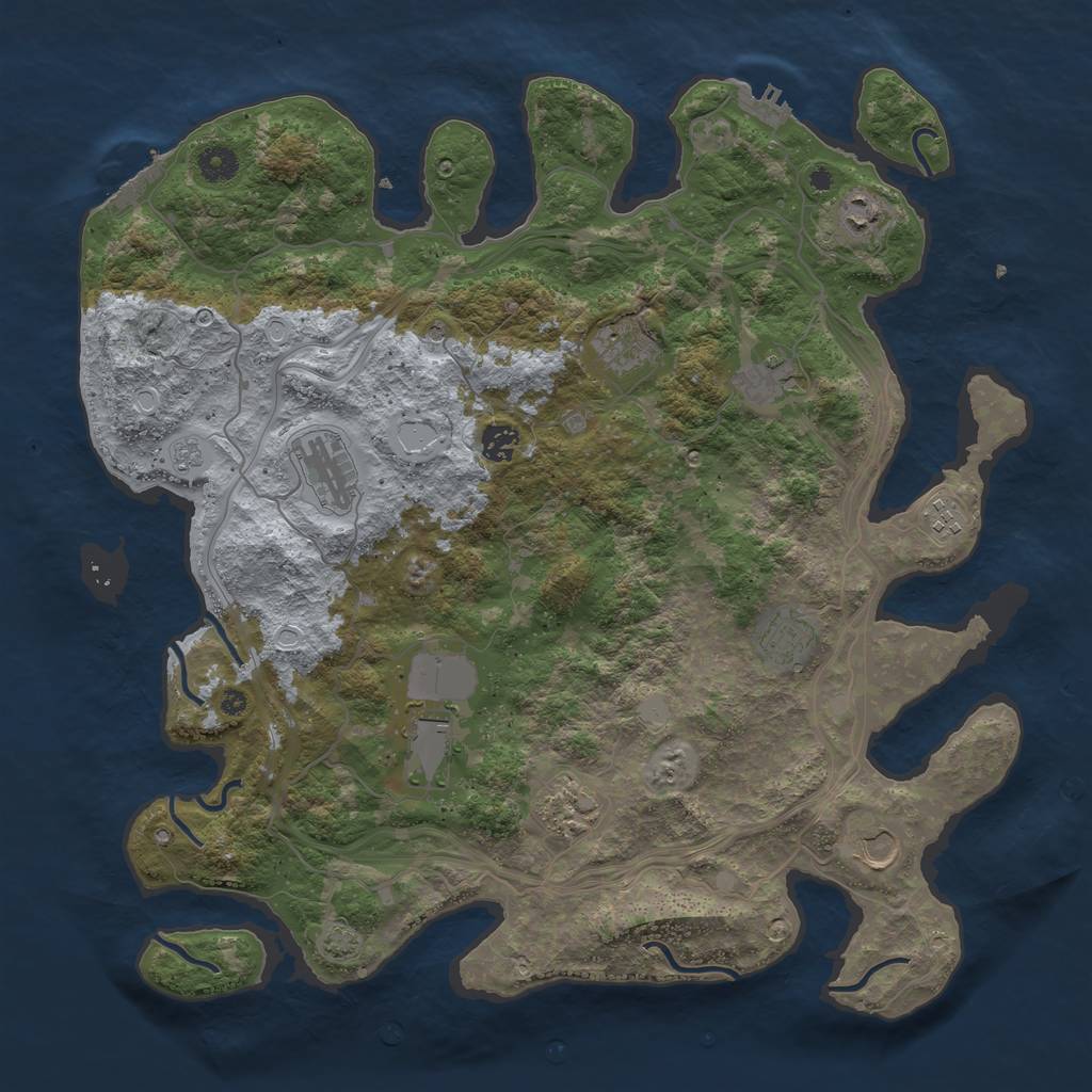Rust Map: Procedural Map, Size: 4250, Seed: 987465, 18 Monuments