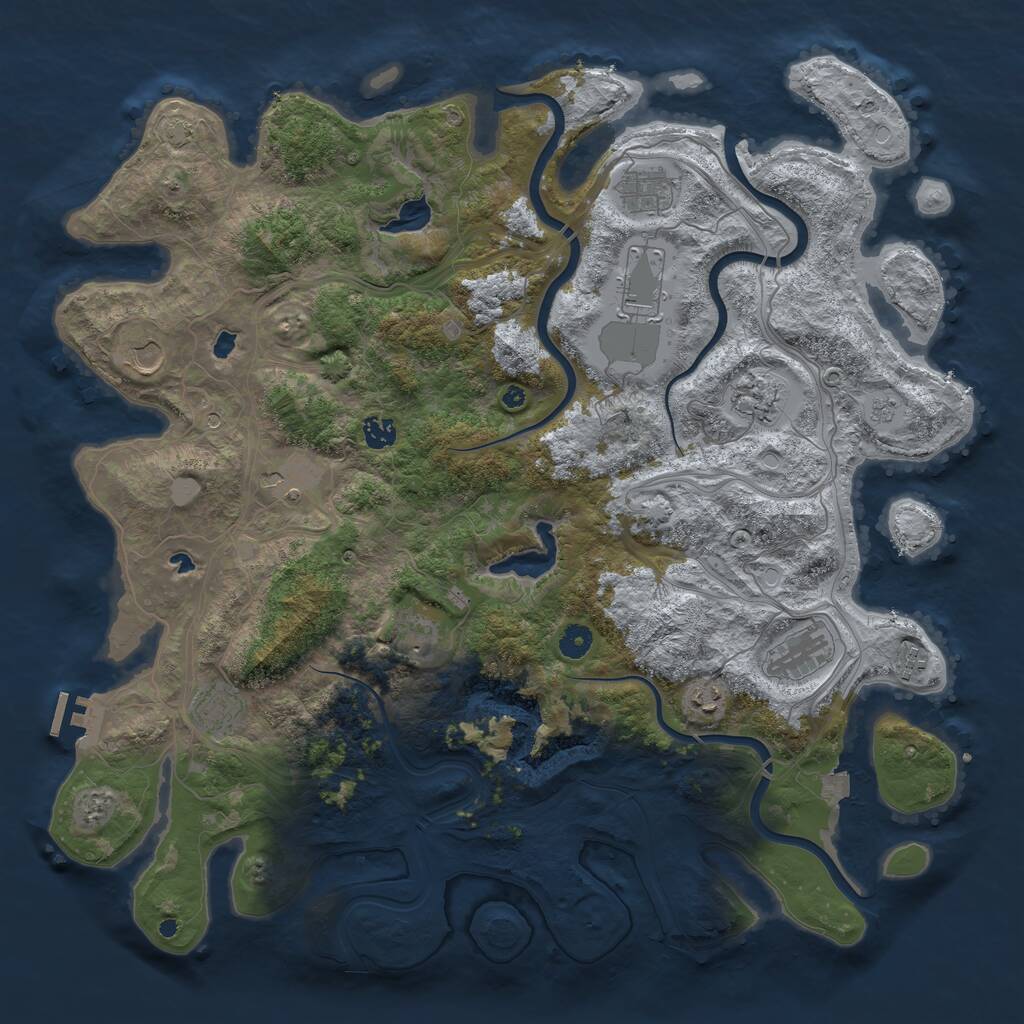 Rust Map: Procedural Map, Size: 4600, Seed: 1234747080, 16 Monuments