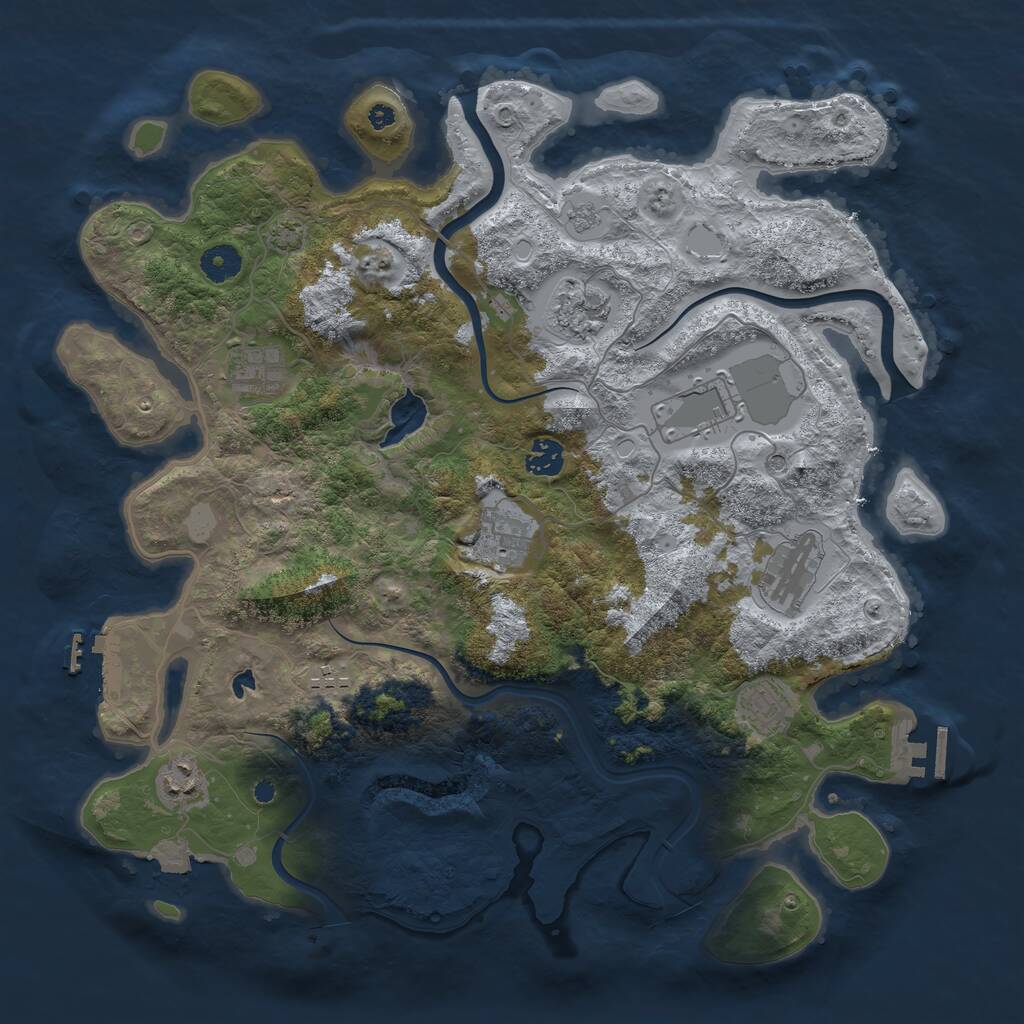 Rust Map: Procedural Map, Size: 4000, Seed: 6426426, 15 Monuments