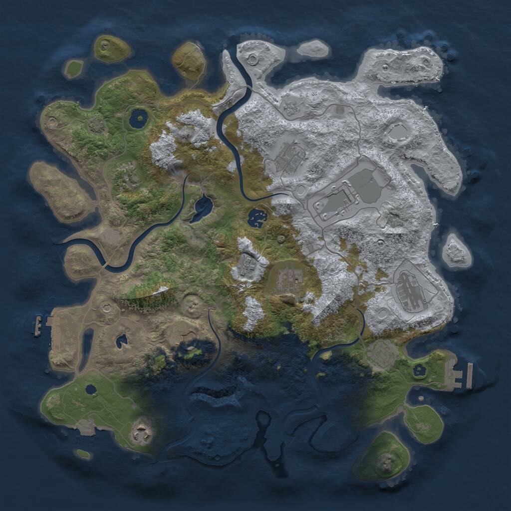 Rust Map: Procedural Map, Size: 4000, Seed: 6426426, 16 Monuments
