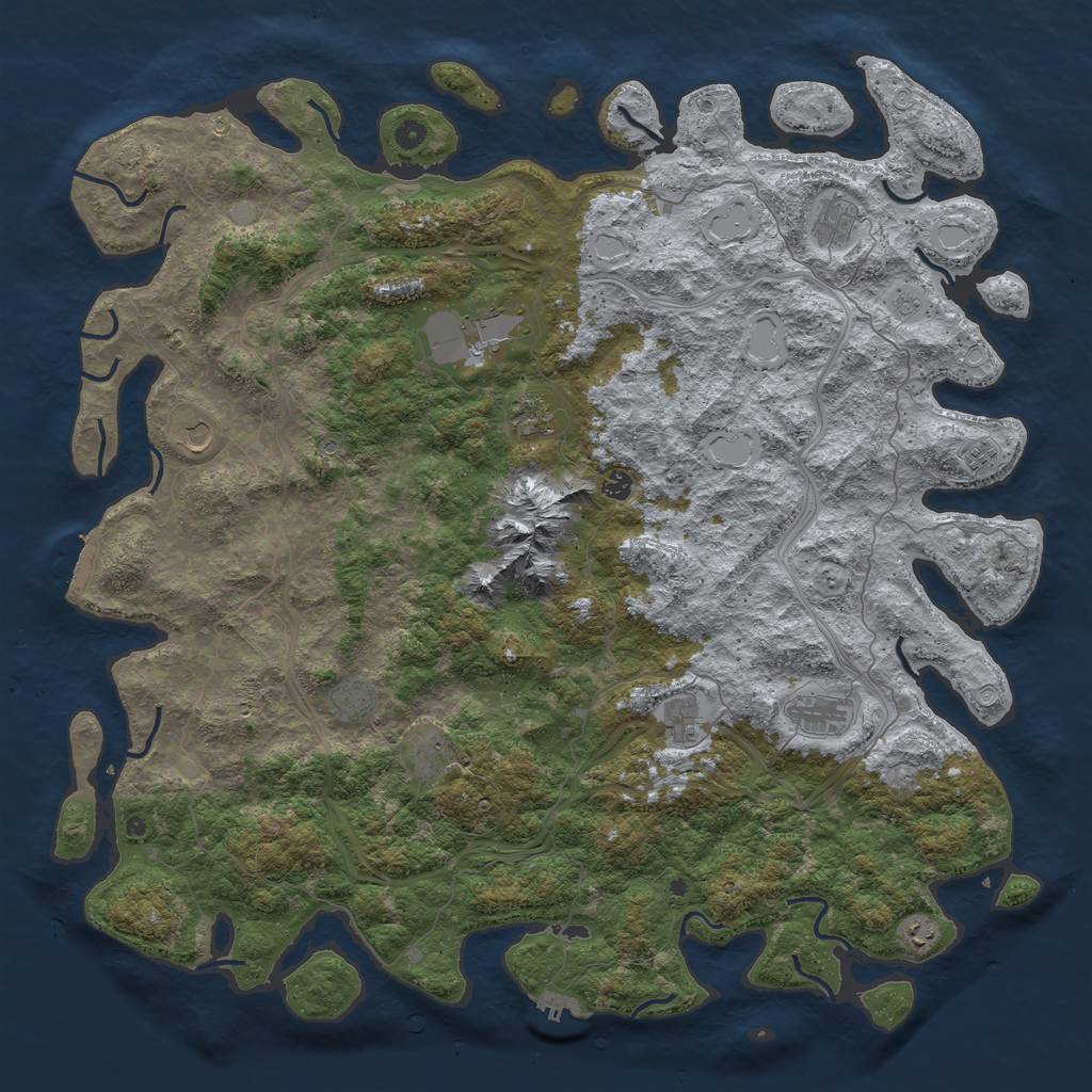 Rust Map: Procedural Map, Size: 5500, Seed: 4193080, 18 Monuments