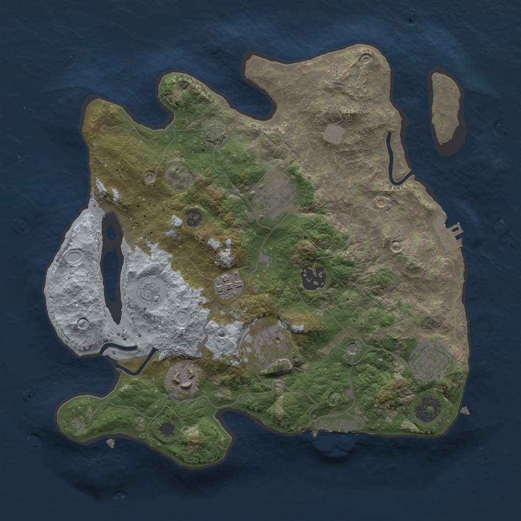 Rust Map: Procedural Map, Size: 3000, Seed: 210150494, 13 Monuments