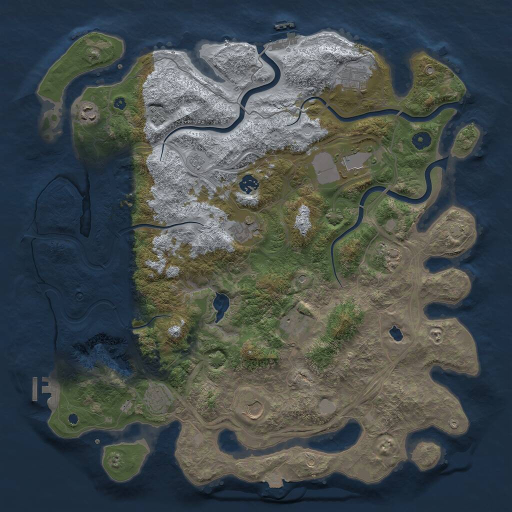 Rust Map: Procedural Map, Size: 4250, Seed: 1470503908, 16 Monuments