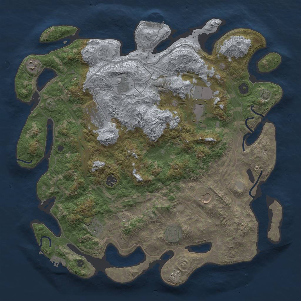 Rust Map: Procedural Map, Size: 4250, Seed: 617028000, 16 Monuments