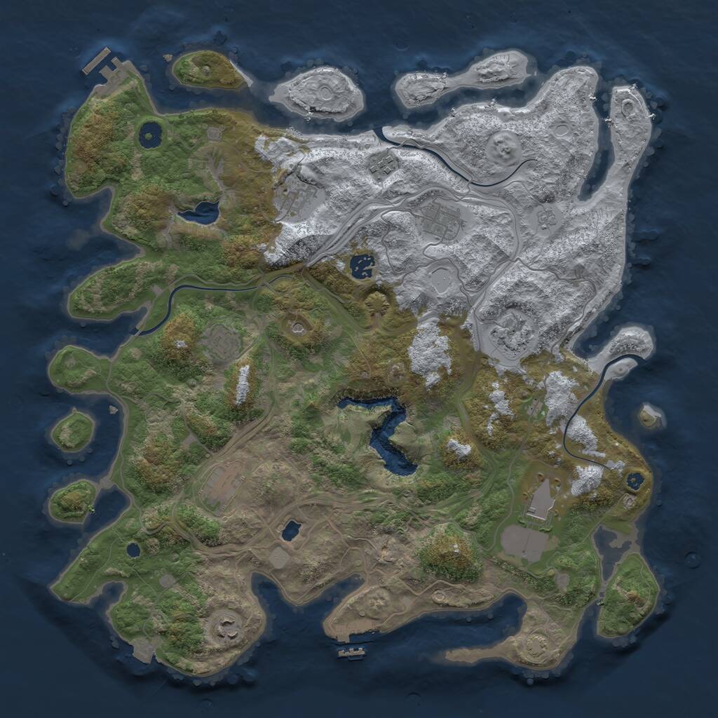 Rust Map: Procedural Map, Size: 4250, Seed: 709286368, 15 Monuments