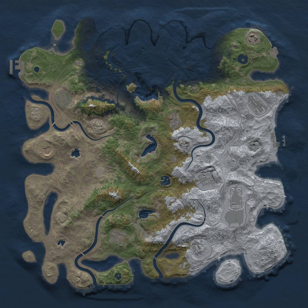 Rust Map: Procedural Map, Size: 4500, Seed: 62412797, 17 Monuments