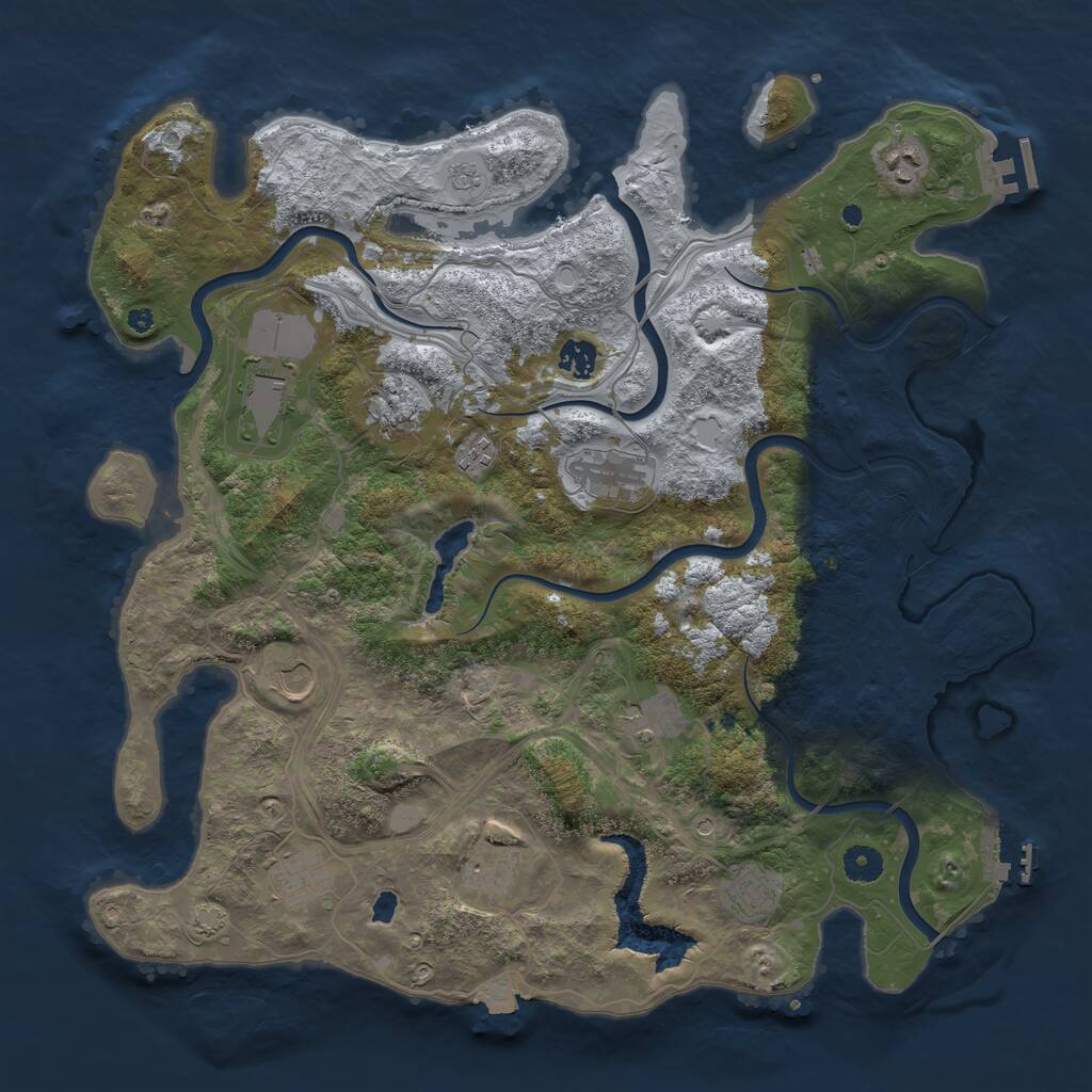 Rust Map: Procedural Map, Size: 4250, Seed: 826146204, 17 Monuments