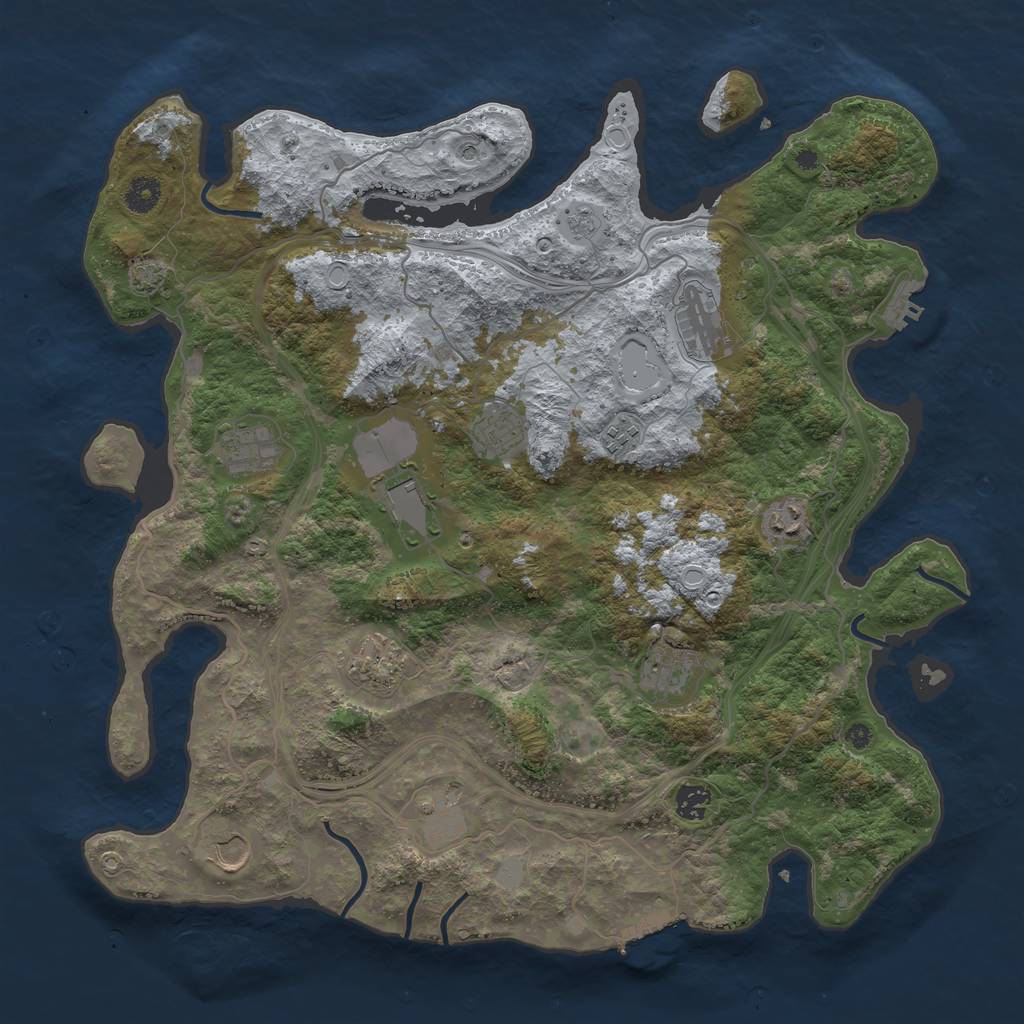 Rust Map: Procedural Map, Size: 4250, Seed: 826146204, 18 Monuments