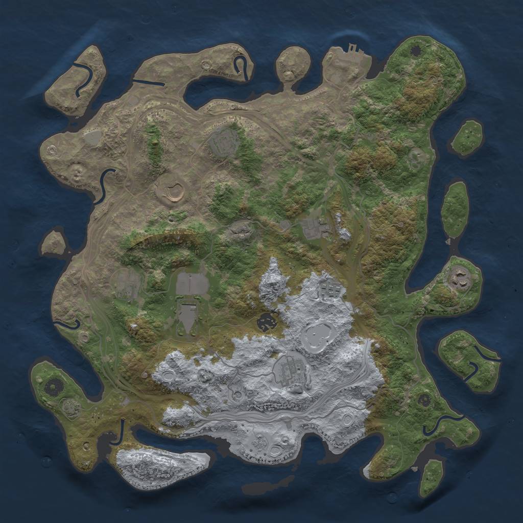 Rust Map: Procedural Map, Size: 4250, Seed: 345552048, 15 Monuments
