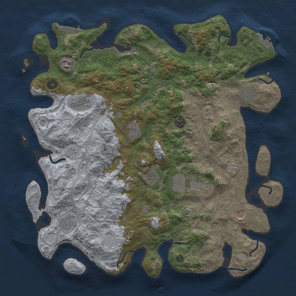 Rust Map: Procedural Map, Size: 4250, Seed: 998036, 17 Monuments