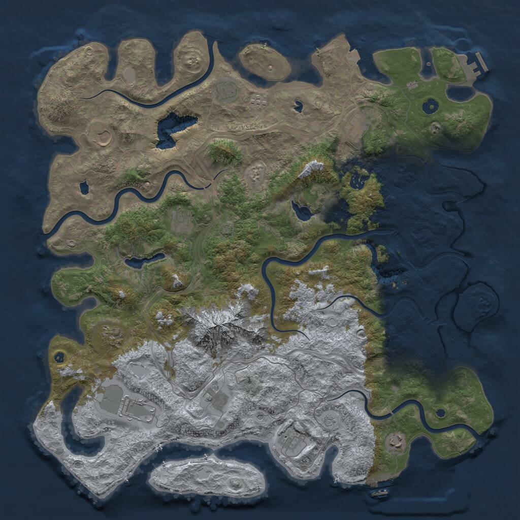Rust Map: Procedural Map, Size: 5000, Seed: 57741349, 17 Monuments