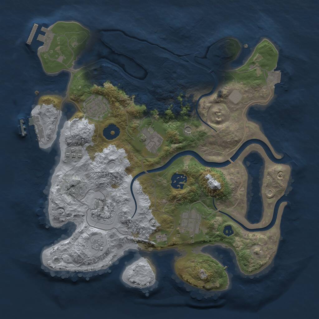 Rust Map: Procedural Map, Size: 3000, Seed: 17081, 11 Monuments