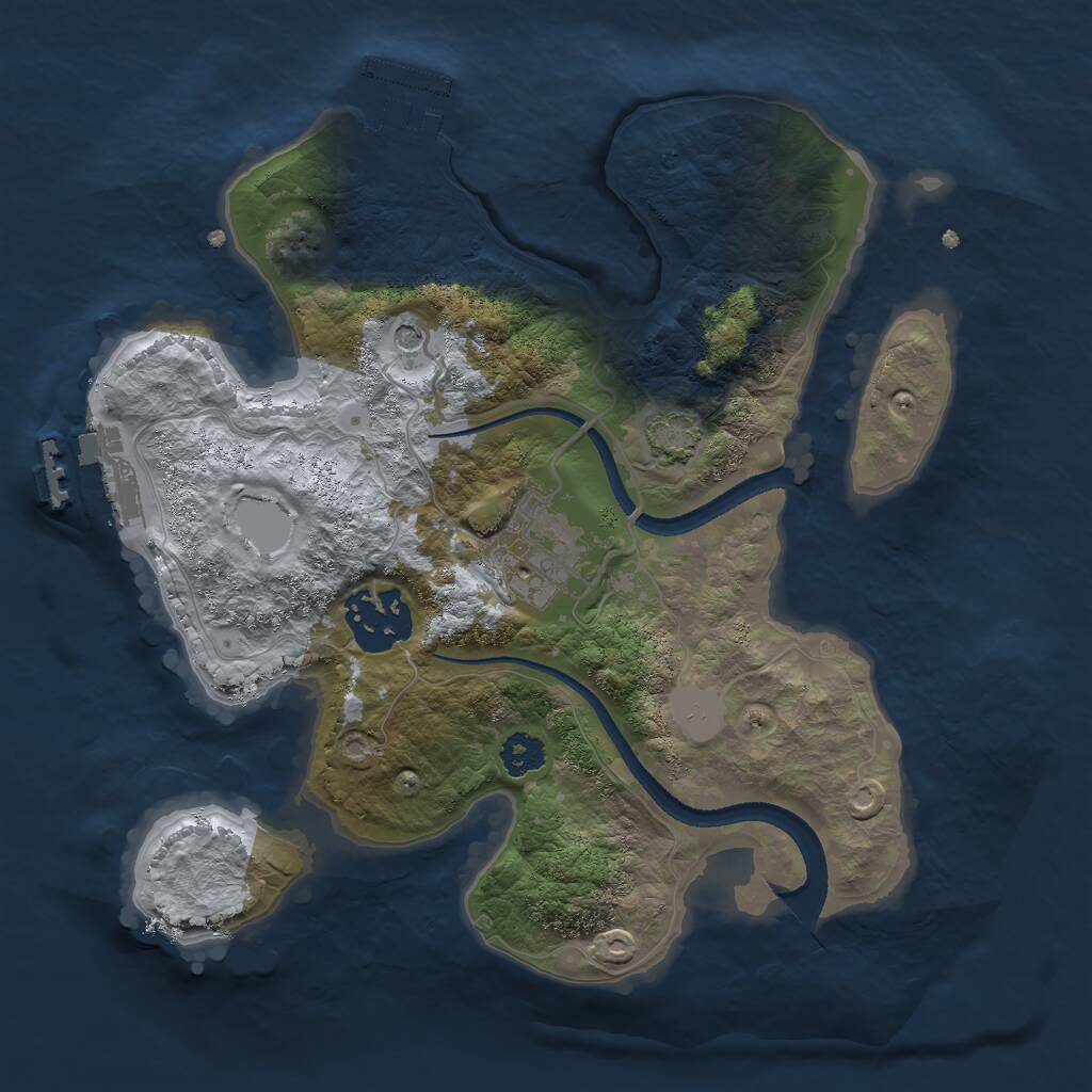 Rust Map: Procedural Map, Size: 2500, Seed: 1821671688, 7 Monuments