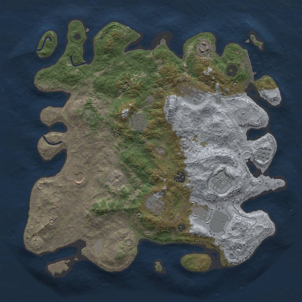 Rust Map: Procedural Map, Size: 3850, Seed: 790873, 15 Monuments