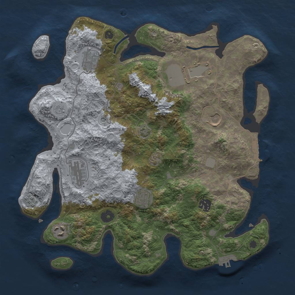 Rust Map: Procedural Map, Size: 3500, Seed: 849984145, 15 Monuments