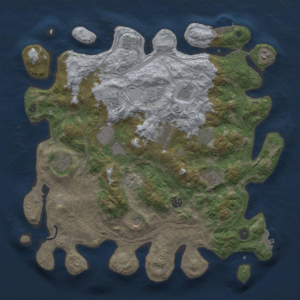 Rust Map: Procedural Map, Size: 4250, Seed: 1675, 19 Monuments