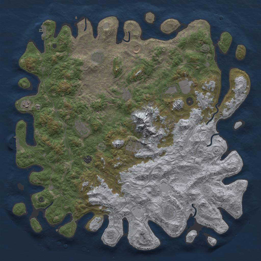 Rust Map: Procedural Map, Size: 5000, Seed: 15284500, 19 Monuments