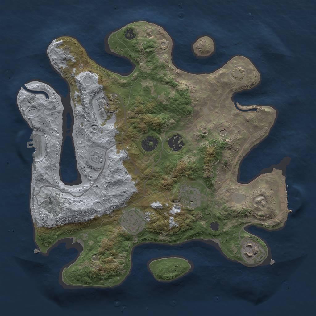 Rust Map: Procedural Map, Size: 3000, Seed: 775742380, 12 Monuments