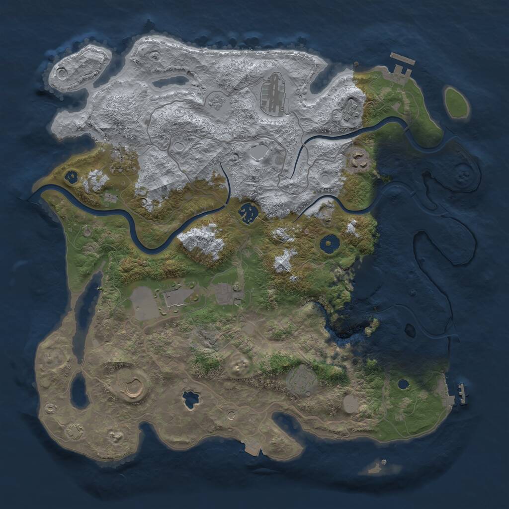 Rust Map: Procedural Map, Size: 4000, Seed: 121295852, 16 Monuments