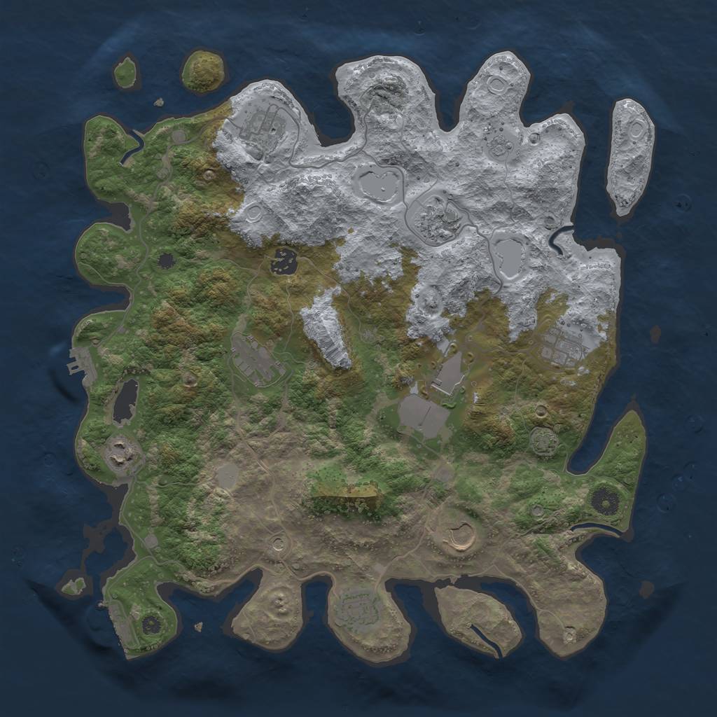 Rust Map: Procedural Map, Size: 3900, Seed: 216, 16 Monuments